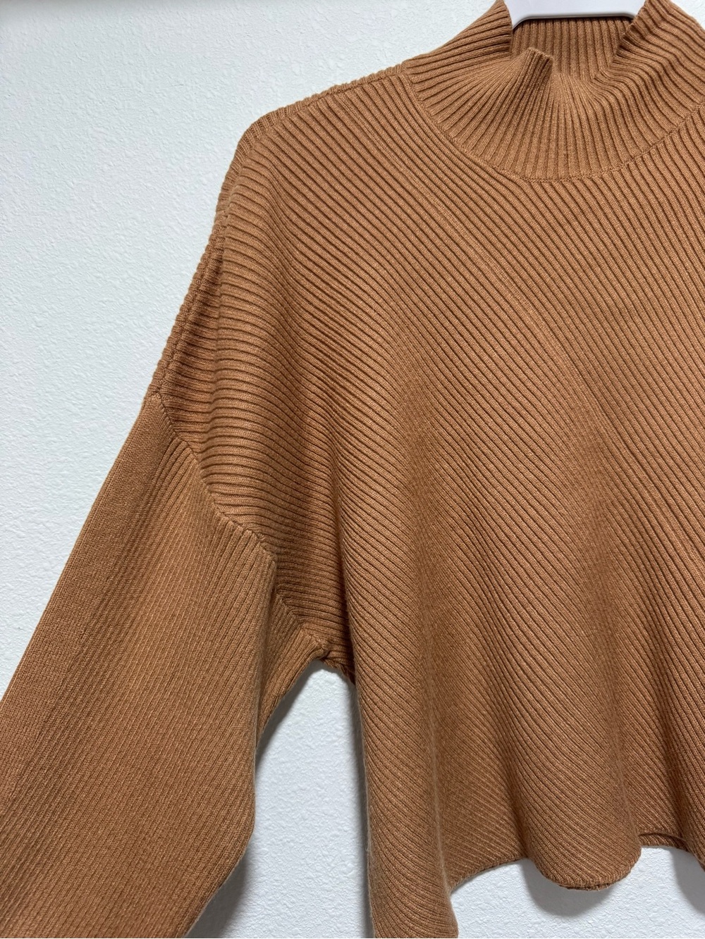 Maeve by Anthropologie Mock Neck Sweater in Camel Brown size Medium Fall NWOT - Picture 5 of 6